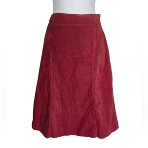 Anthropologie Fei Dusty Red A Line Midi Zip Skirt Size 4